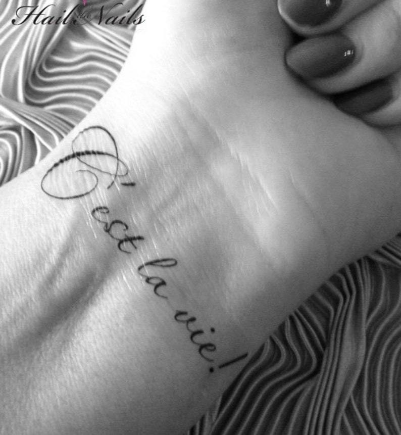 Temporary Tattoo Black C'est la Vie TT218 Wrist or ankle Etsy