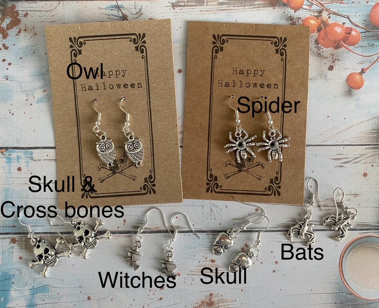 Halloween Earrings Halloween Jewelry, Halloween, Halloween Gift, Skull Earrings, Pumpkin Earrings, Halloween Party, Halloween Ghost