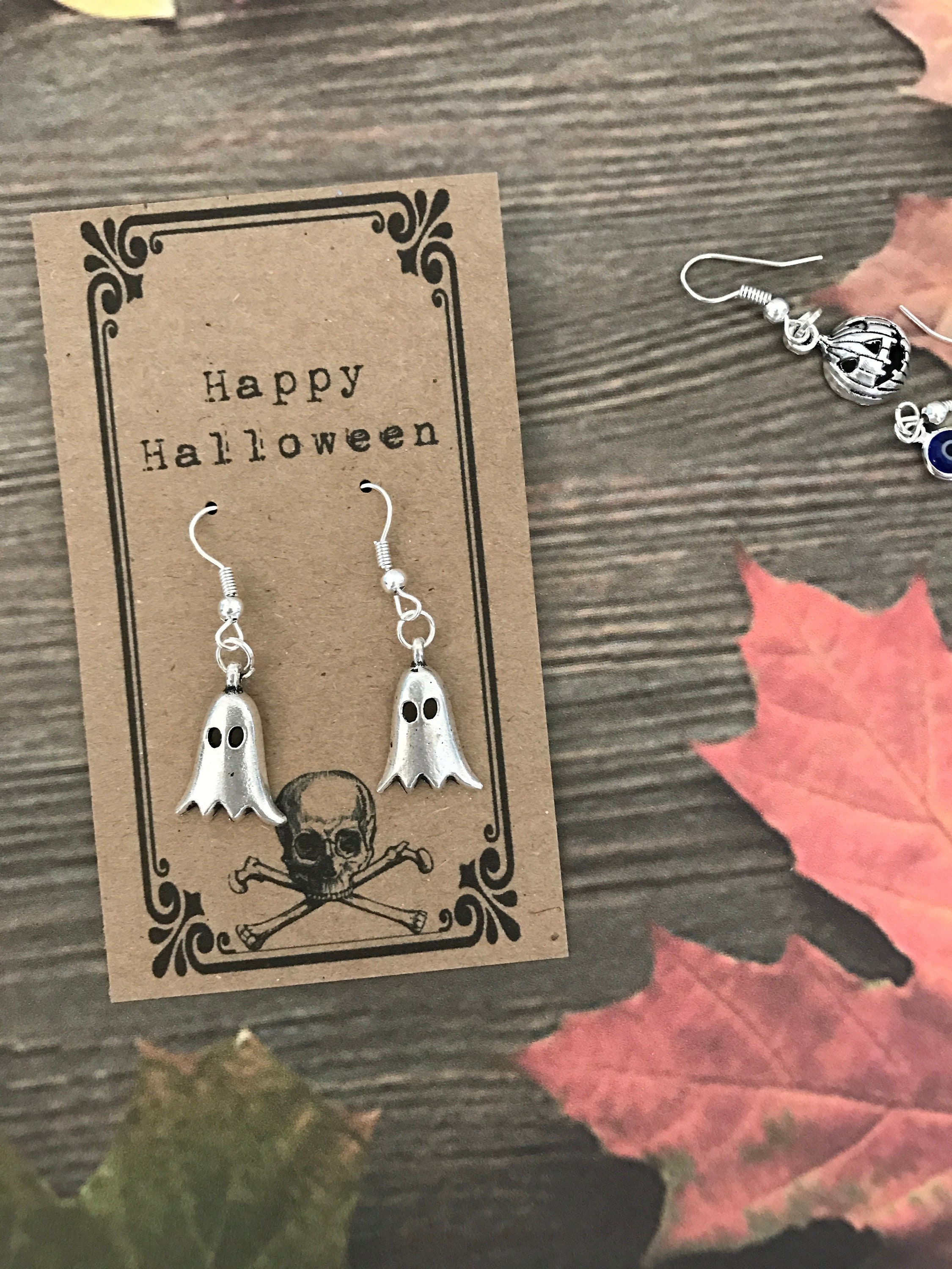 Halloween Earrings Halloween Jewelry, Halloween, Halloween Gift, Skull Earrings, Pumpkin Earrings, Halloween Party, Halloween Ghost