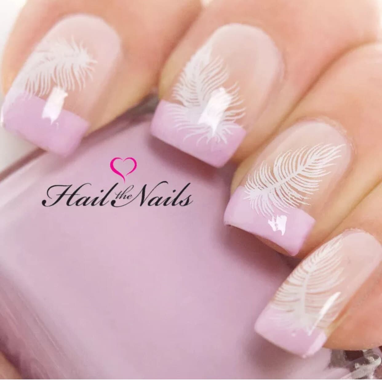 Feather Nails Feathers Nail Art Transfers Decals 305 White Feather Wraps Flowers Salon Quality Etsy UK