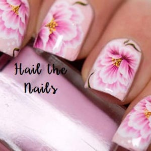 Nail Art Pink floral Lily Rose Nail Wraps Water Transfers Decal Stickers Nail Art YT 0159