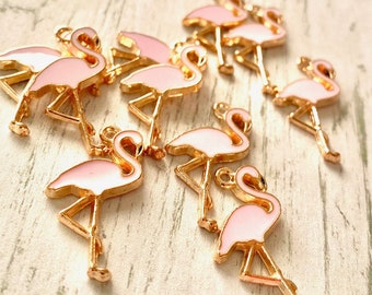 Wholesale Flamingo Birds Drop Pendants Charms For Necklace Earrings DIY 30*36mm Wholesale Flamingo Birds Drop Pendants Charms For Necklace Earrings DIY 30*36mm