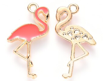 DoDo Ciondolo Fenicottero Oro Rosa 9k e Smalto | Gold & Co. Gioielleria