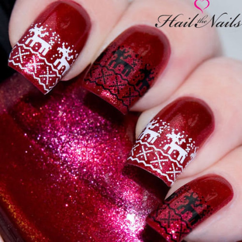 christmas nail transfers