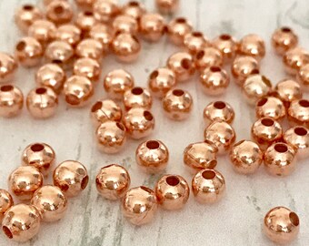 50100 Rose Gold Spacer Round Beads 4mm Jewelry Supplies RGSRB4MM-00BD4-122