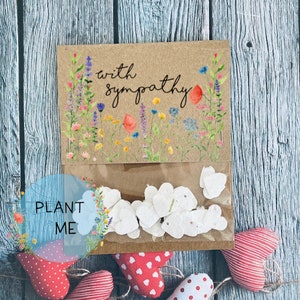 With Sympathy Card - Seeded Wildflower Card - Plantable Seed Card  - Sympathy with Flowers - Eco Bee Friendly