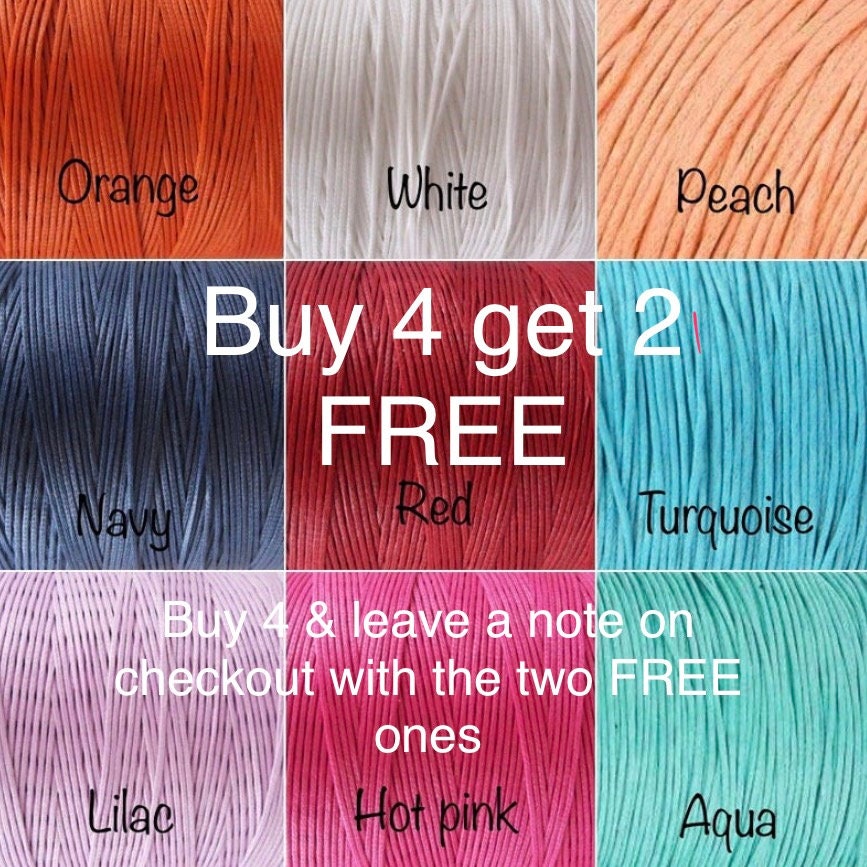 Waxed Cotton Cord 1mm/5m White - Foto 8