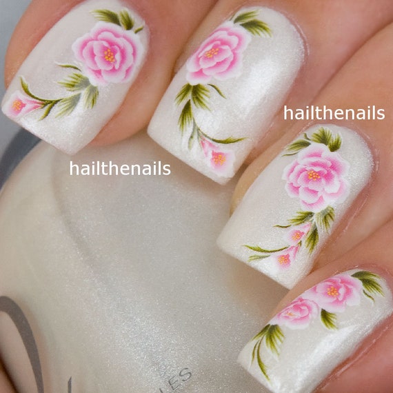 Lily White Nail Art Nails Water Transfers Decals Stickers Wraps