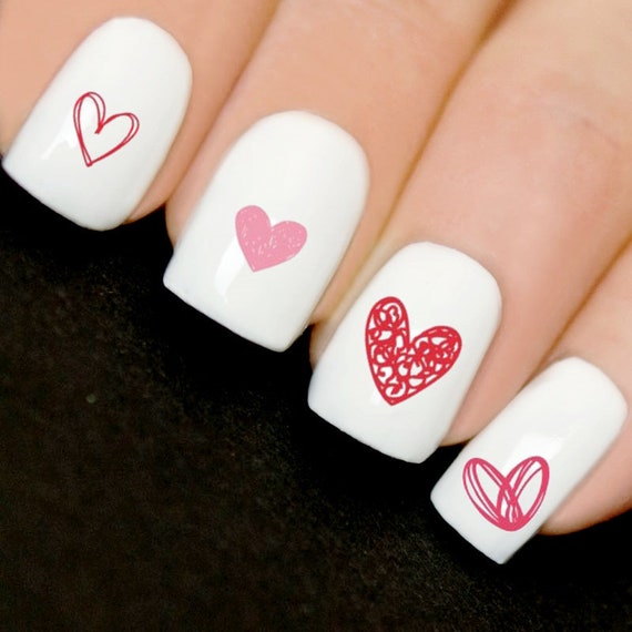 Nail stickers hearts discount