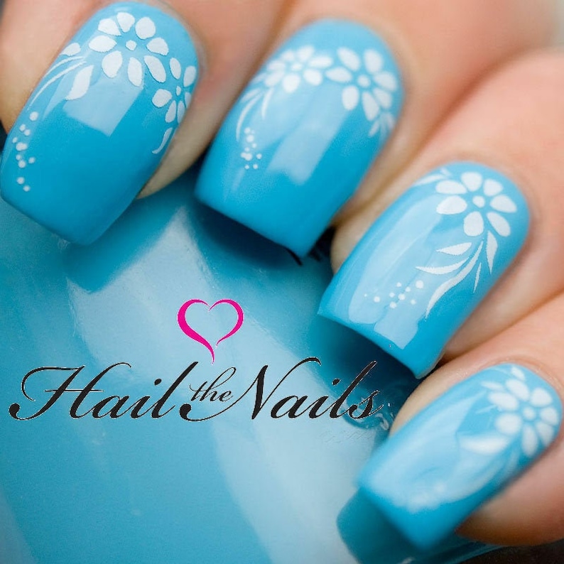 Flower Nail Art Nails WRAPS Nail Art Water Transfers Stickers Etsy