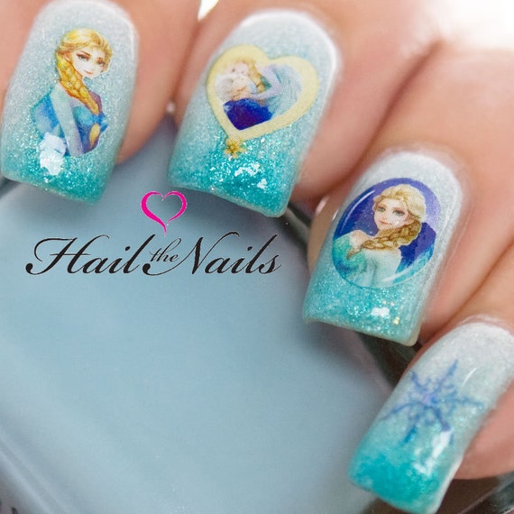Frozen Nail Art Wraps Water Transfers Decals Elsa Anna Y1109 Etsy image 0 - Frozen Nail Art Wraps Water Transfers Decals Elsa Anna Y1109 Etsy