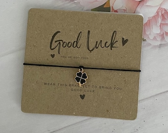 Good Luck Wish Card with Bracelet -  Exams, New Job, Driving Test - You've Got This KRFT