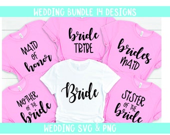 Festa nuziale Addio al nubilato Pacchetto Matrimonio SVG Damigella d'onore SVG Damigella d'onore Sposa Tribù Madre della sposa Sposo SVG