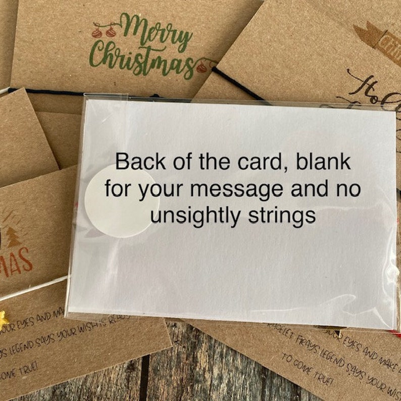 8 X Christmas Cards With Wish Bracelets Bulk Festive Christmas Greeting