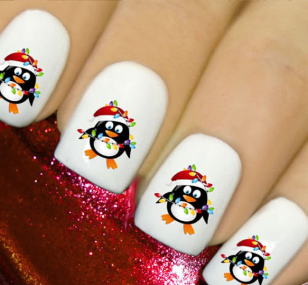 Christmas Nail Art Penguin Nails Penguin Nails Art Decals Christmas