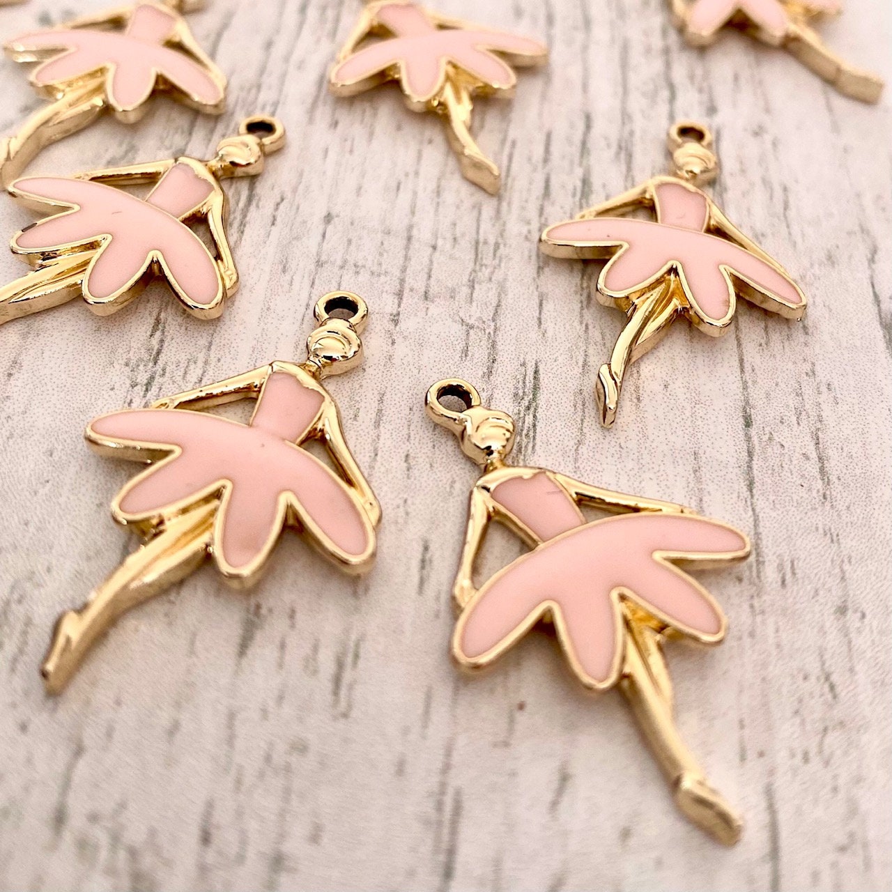 DanLingJewelry 10 pcs Craft Supplies Real 18K Gold Plated Beads Charms  Pendants Word Love Charms for Jewelry Making Crafting