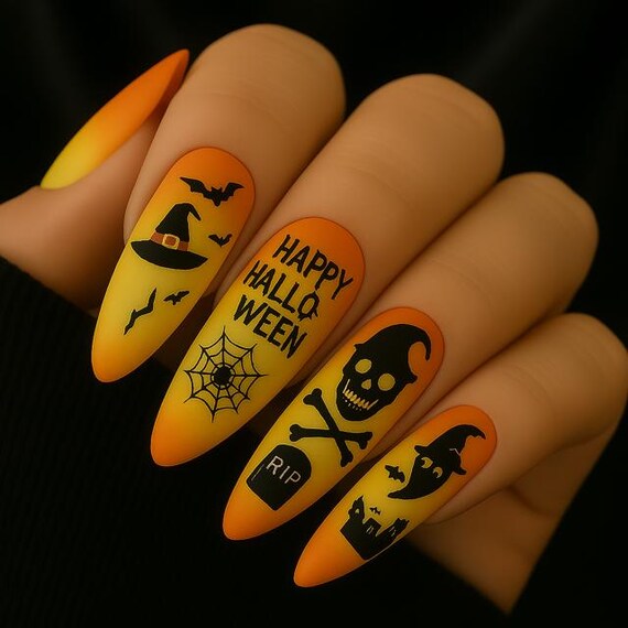 Halloween Haunted House RIP Nail Art - Fancy Dress Nails - Water Transfers  for Nails - Etsy Israel
