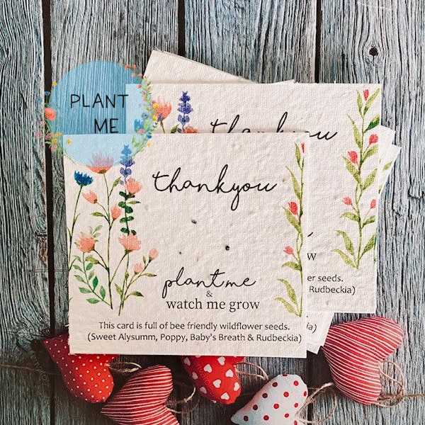 Seed Thank You Card Etsy UK