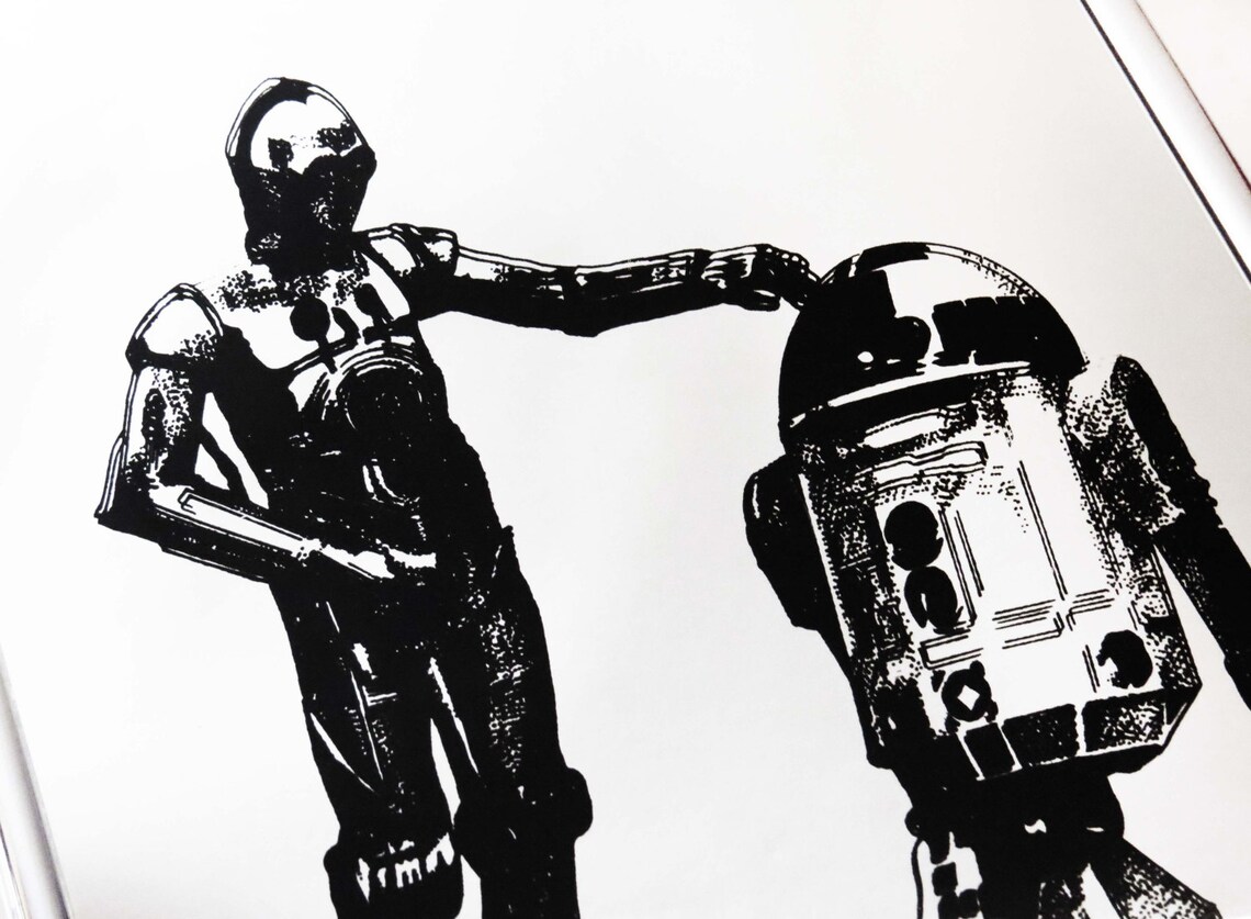 Vintage STAR WARS Mirror C3po & R2D2 Framed Mirror Etsy