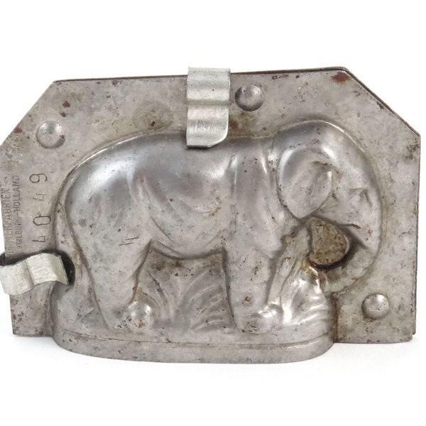 Elephant Chocolate Mold - VORMENFABRIEK Tilburg Holland - Metal 2 Part Tin Mold 4049