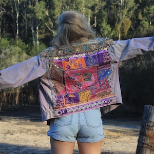 Embellished Elephant Denim Jacket, Embroidered Jean Jacket, Boho Denim Jacket, Upcycled Denim, Upcycled Jacket, Festival Fashion, Hippie