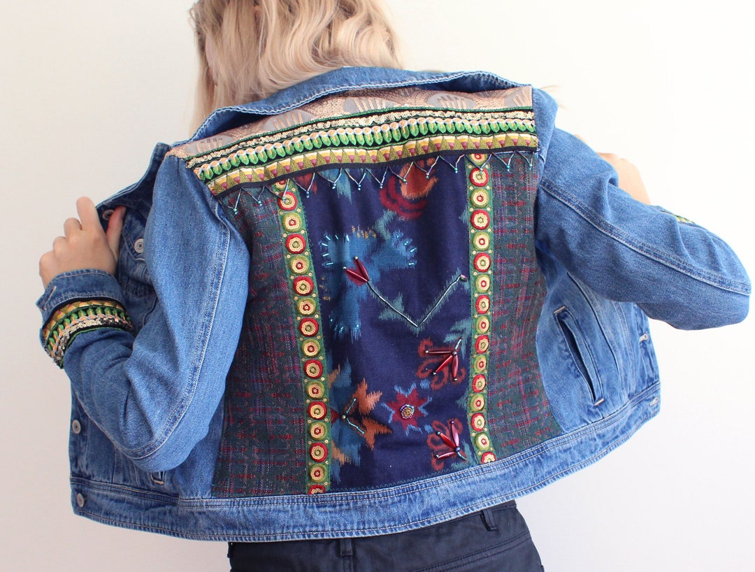 Cord Embroidery Detail Denim Jacket - navy - Mame Kurogouchi