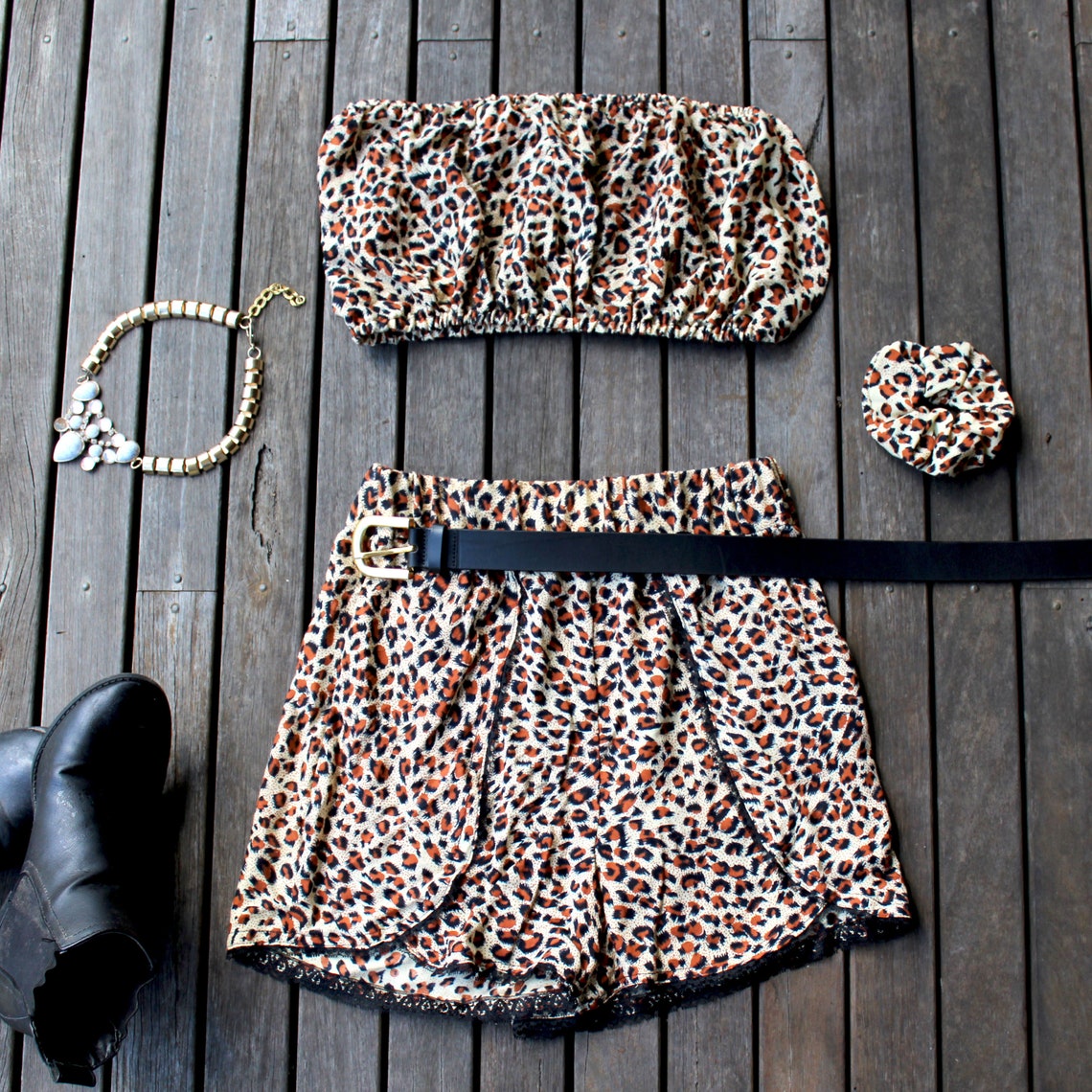 Leopard Print Matching Set Oneofakind Festival Outfit Etsy
