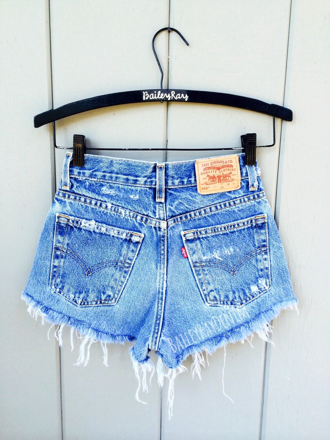 Levis High Waisted Cut Off Denim Cheeky Jean Shorts | Etsy