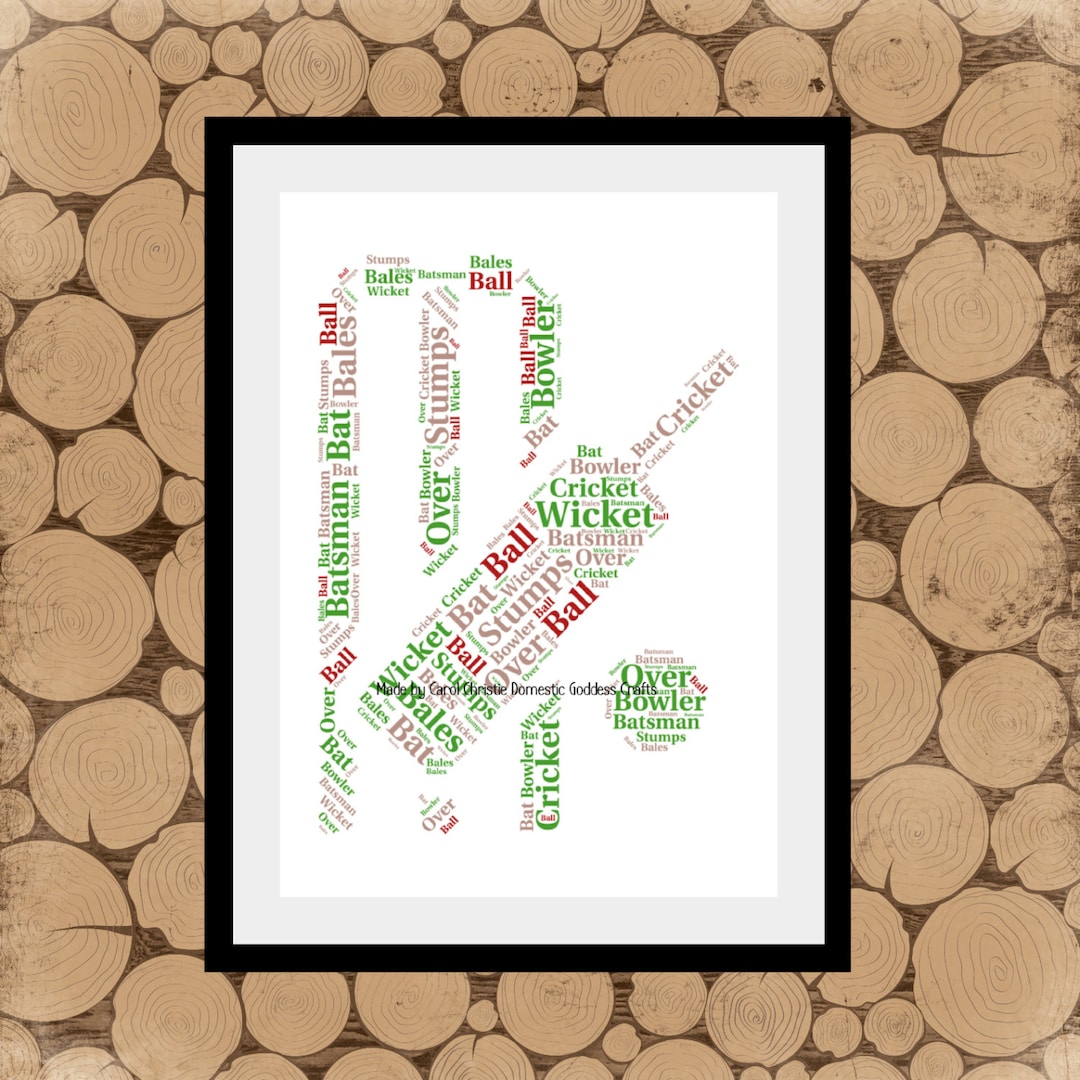 Cricket Wordle, Cricket Print, Cricket Word Art, Cricket Word Collage