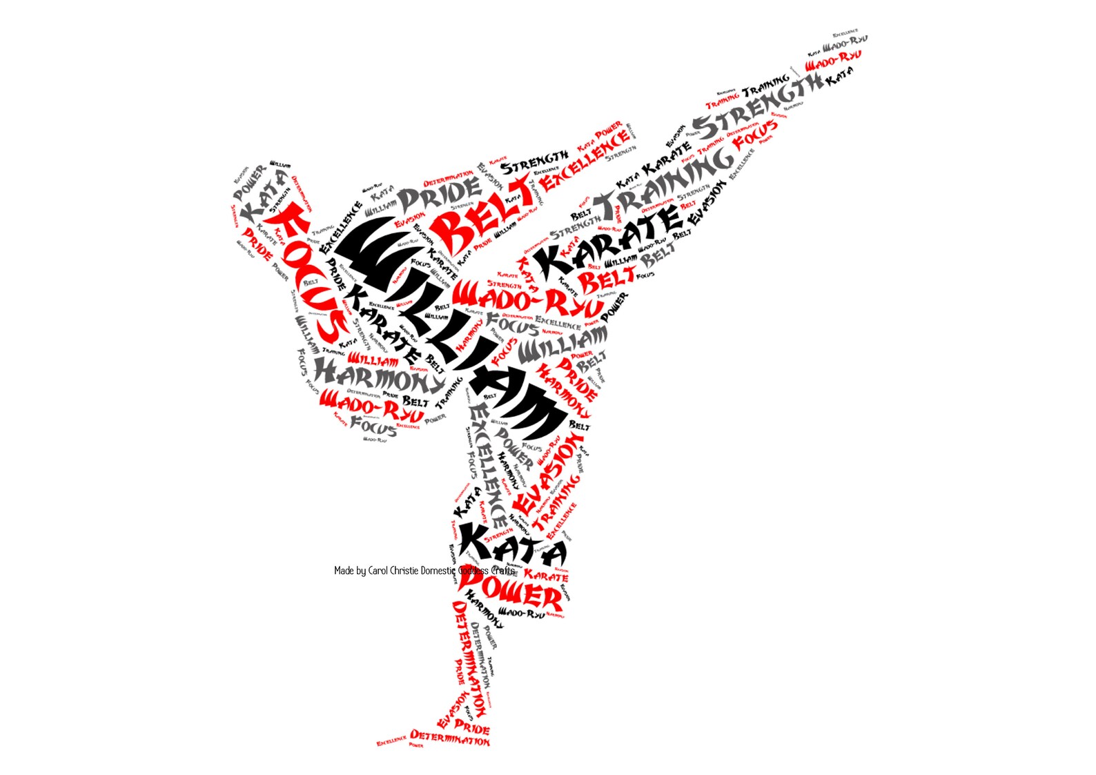 Karate Print Personalised Karate Print Karate Word Art Etsy UK
