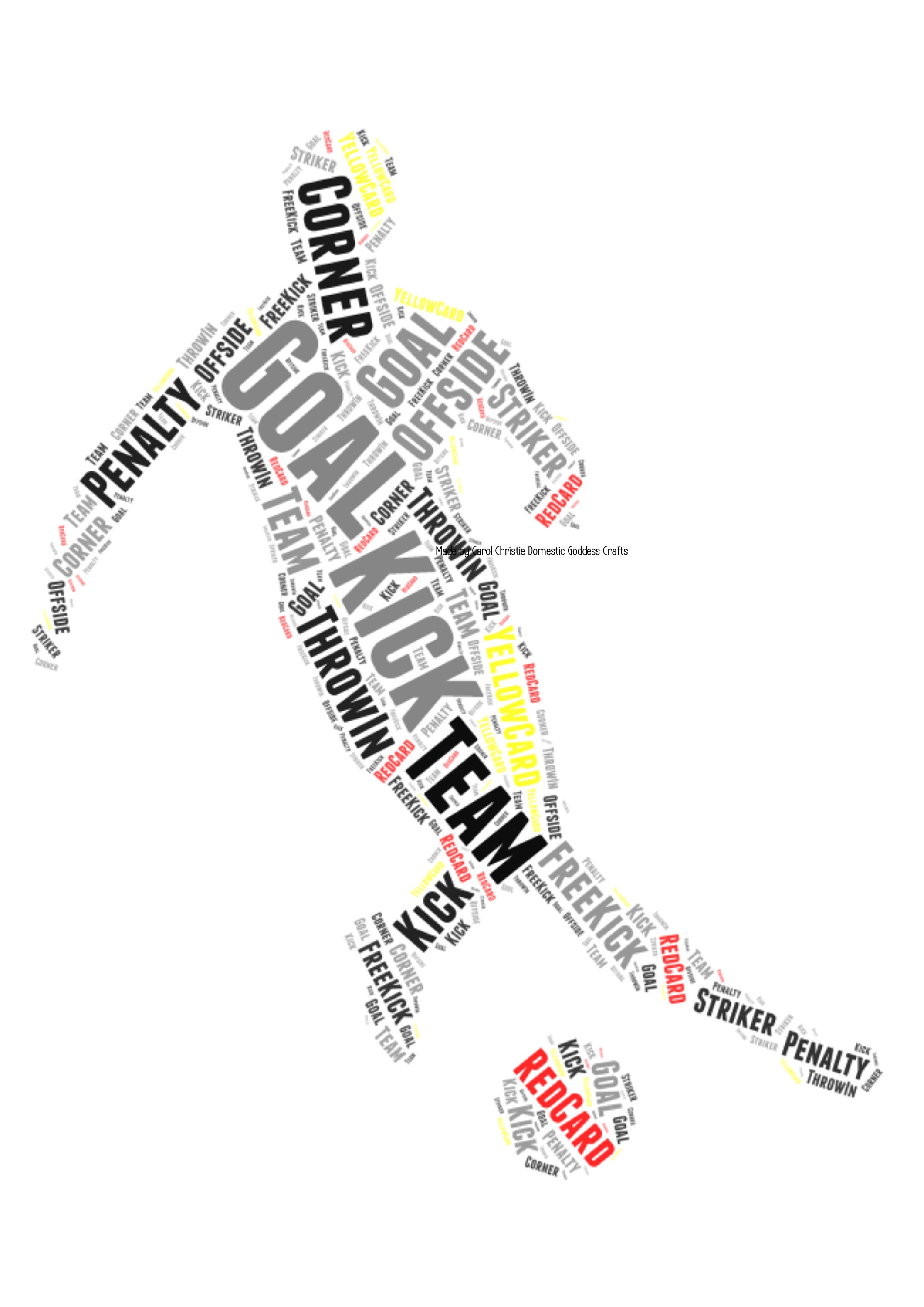 Footballer Wordle Footballer Print Personalised Football  Etsy UK