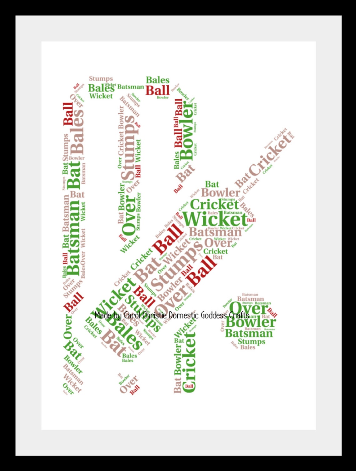 Cricket Wordle Cricket Print Cricket Word Art Cricket Word Etsy