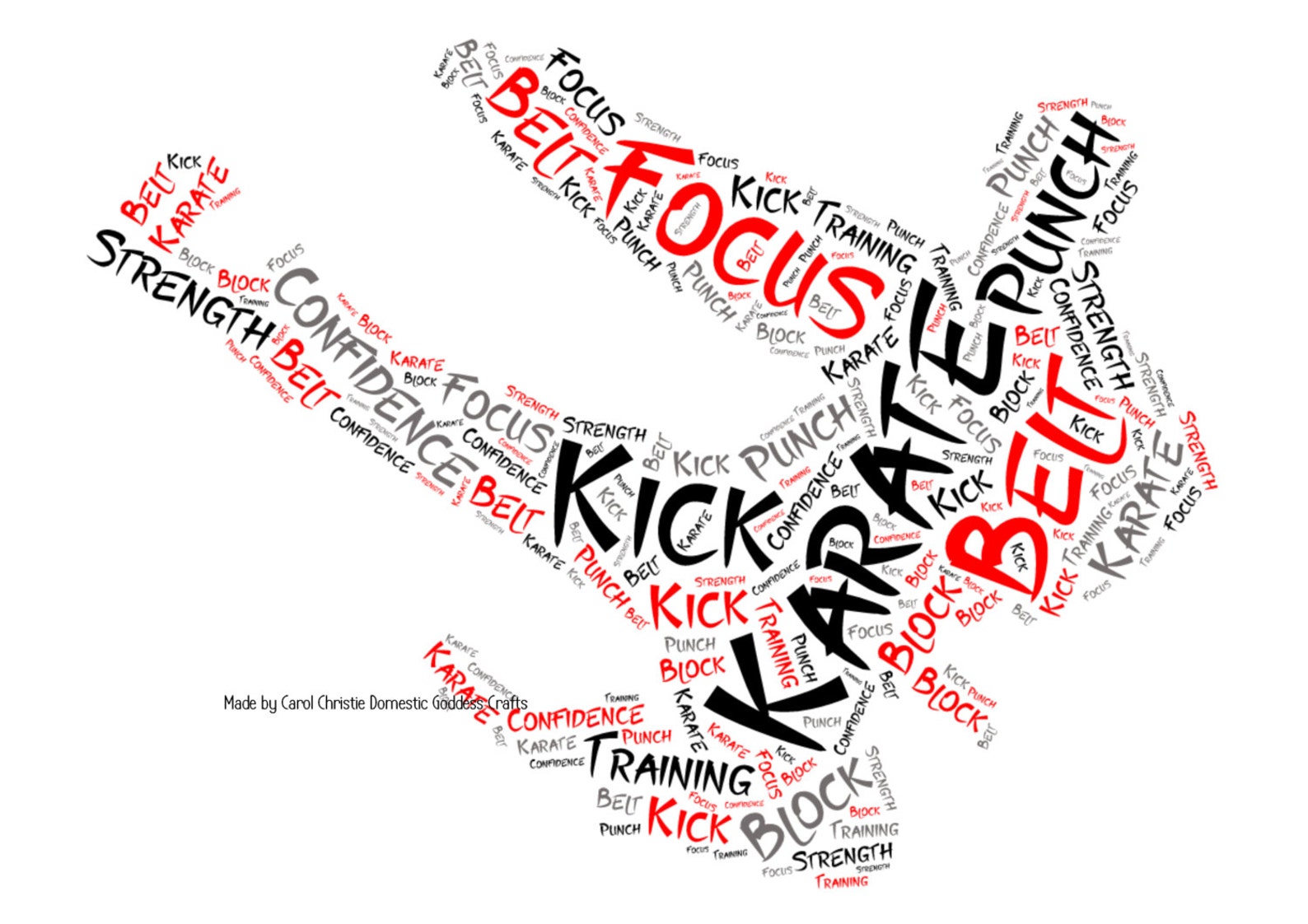 Karate Print Personalised Karate Print Karate Word Art Etsy