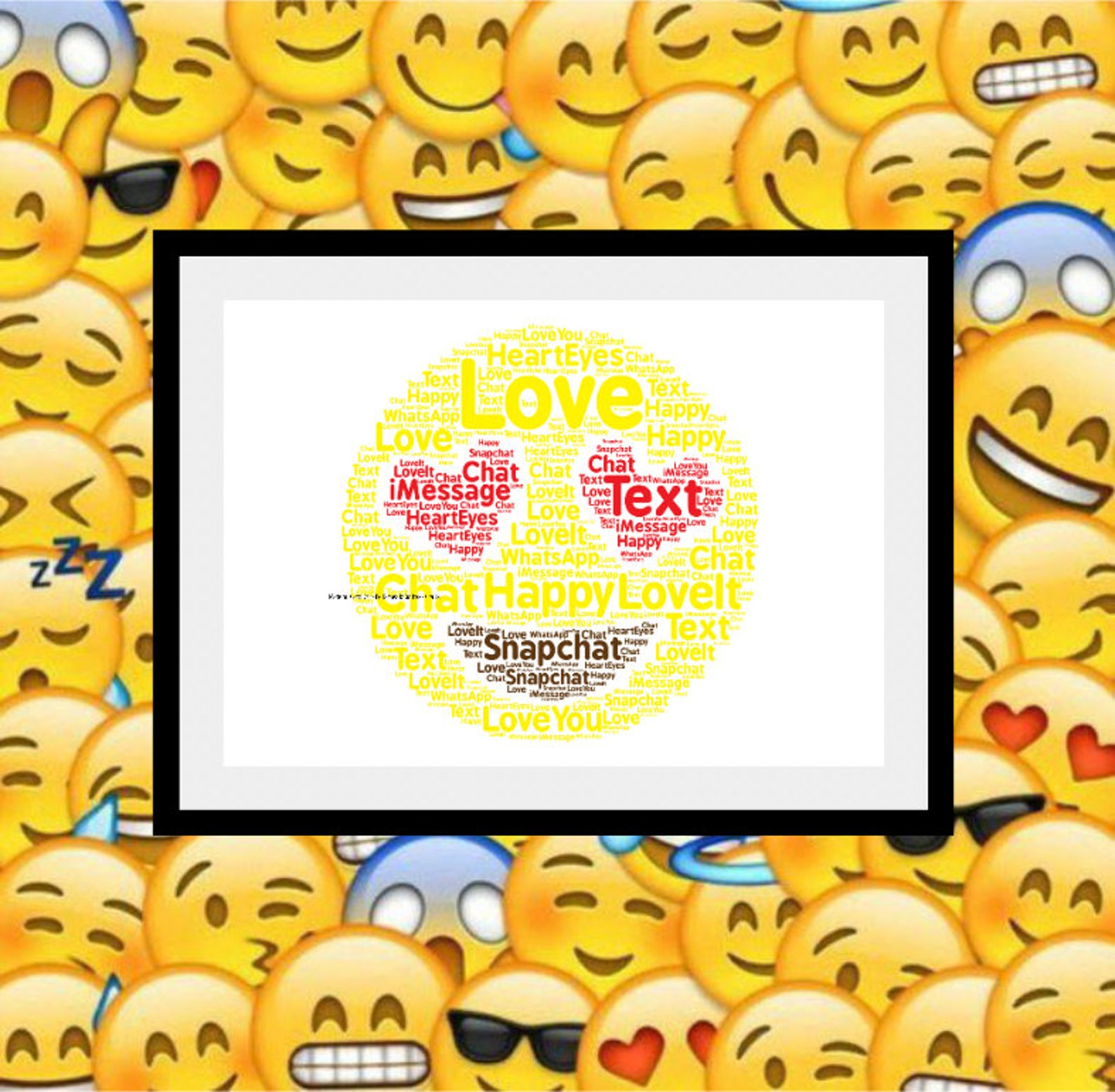 Heart Eyes Emoji Emoji Print Personalised Emoji Print - Etsy
