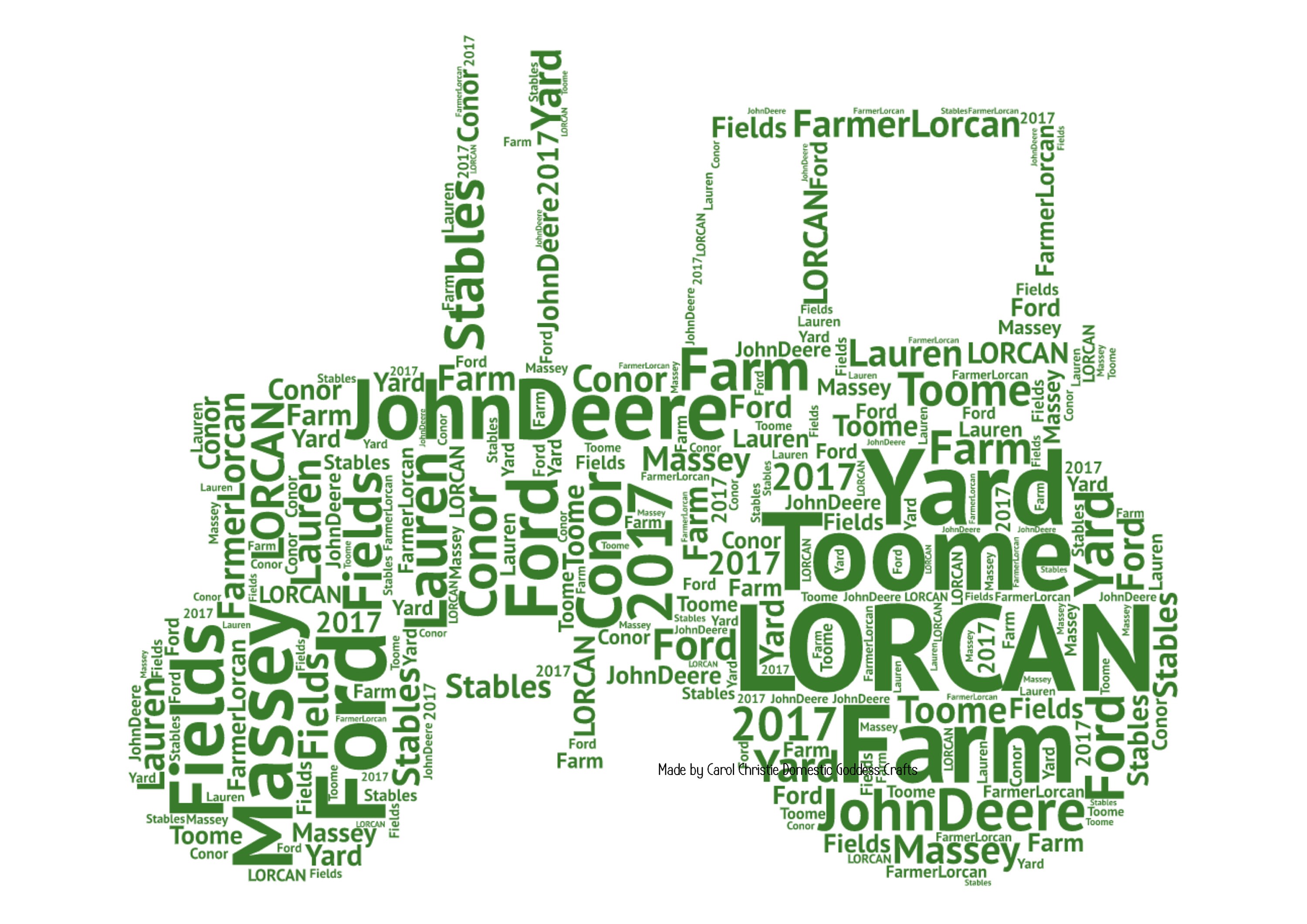 Tractor Print Personalised Tractor Print Tractor Word Cloud Etsy UK