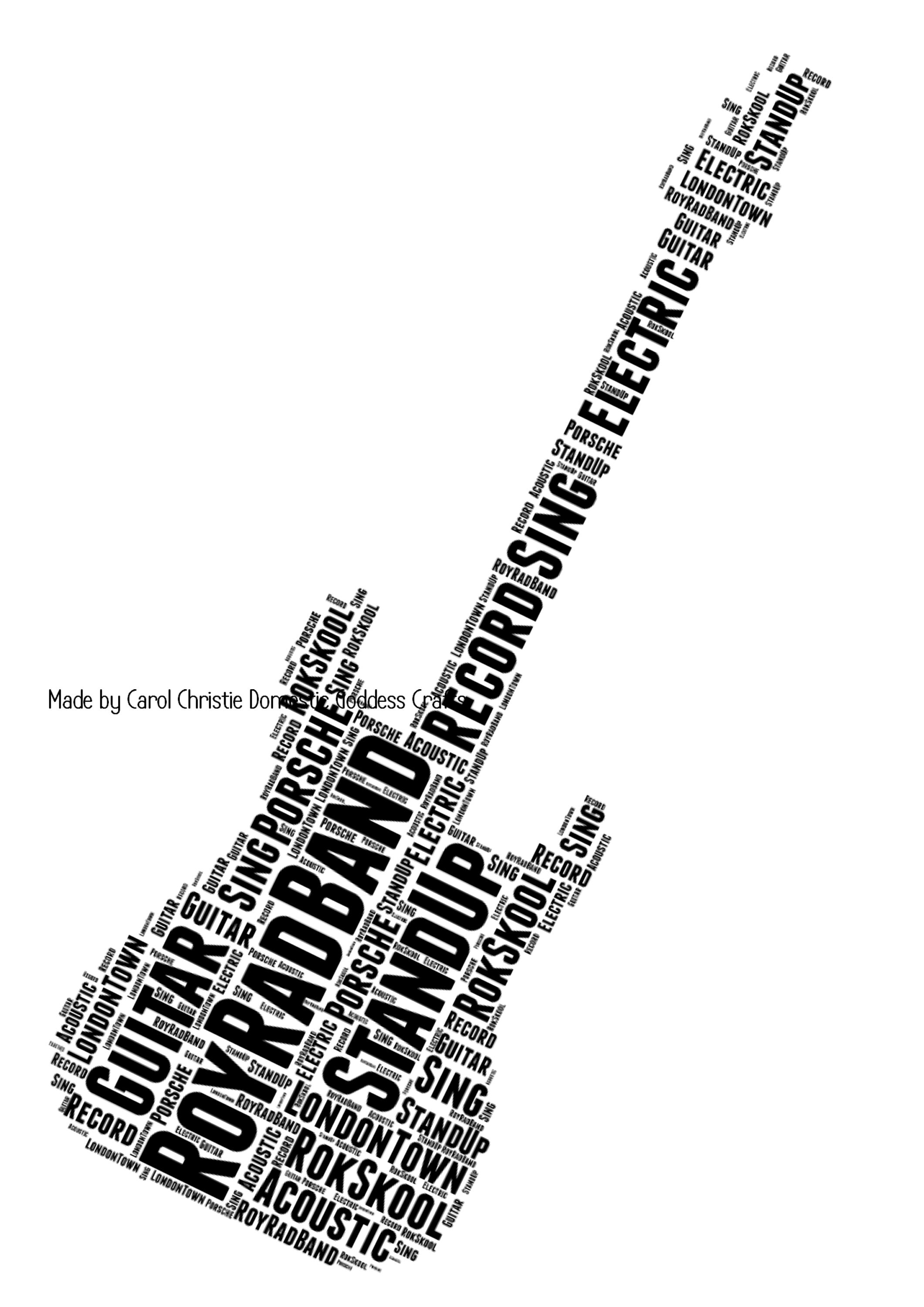 Personalised Rock Guitar Guitar Word Art Guitar Word Cloud Etsy