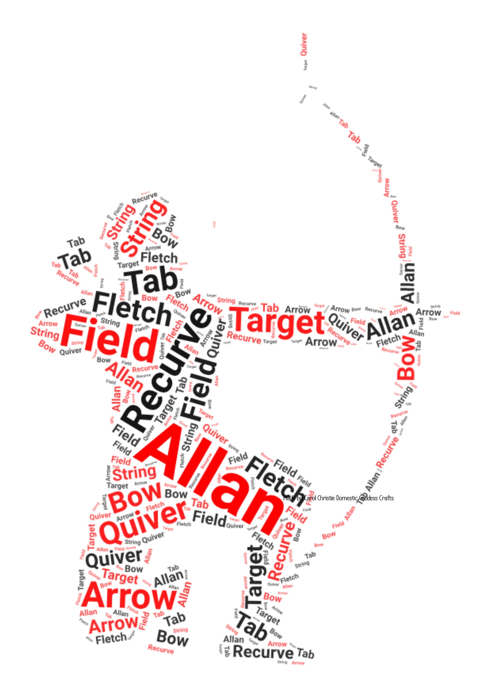 Archery Word Art Gift For Archer Personalised Archery Print Etsy