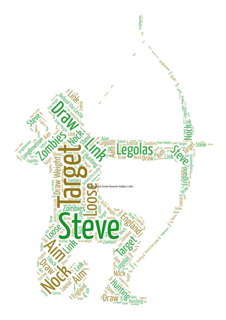 Archery Word Art Gift For Archer Personalised Archery Print Etsy