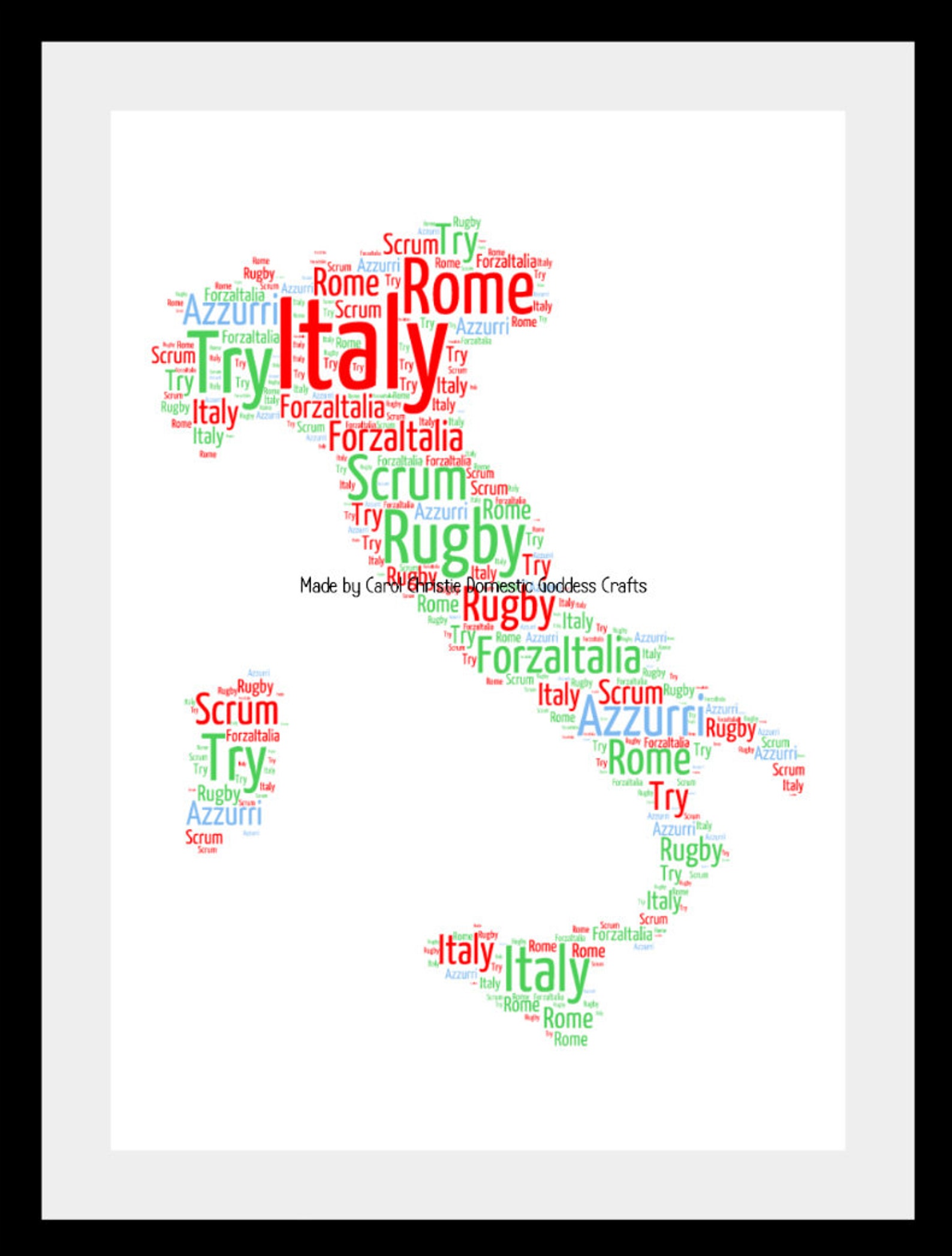 Map of Italy Print Italy Word Art Personalised Italian Map | Etsy