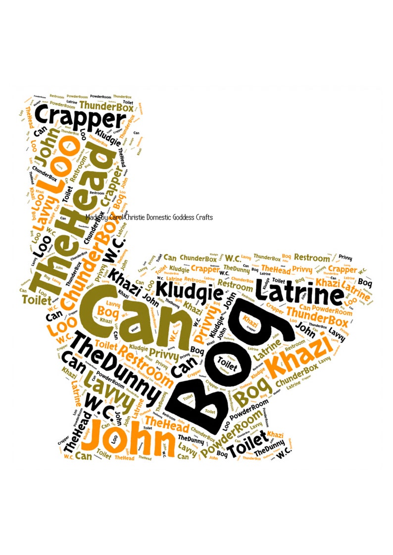 Toilet Word Art Toilet Decor Print for Toilet Toilet Word Etsy