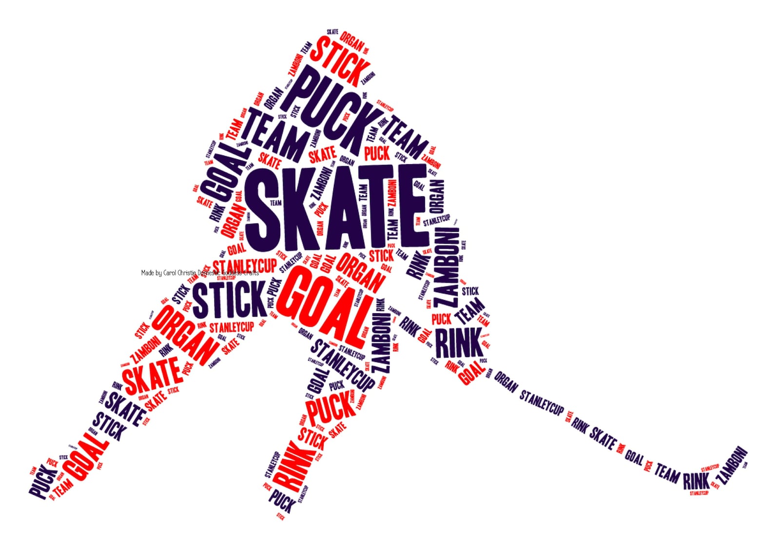 Ice Hockey Print Ice Hockey Word Art Ice Hockey Wordle Ice Etsy UK