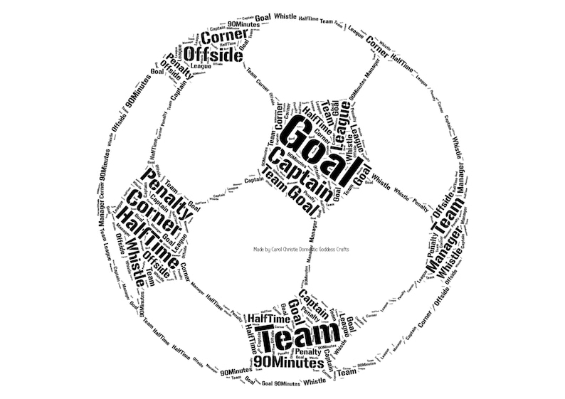 Football Word Art Football Wordle Football Word Collage  Etsy UK