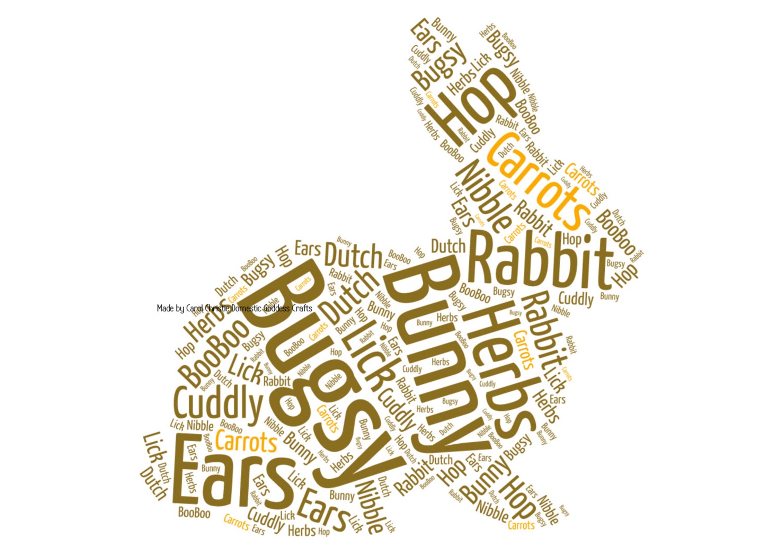 Personalised Bunny Print Bunny Word Art Rabbit Word Art Etsy