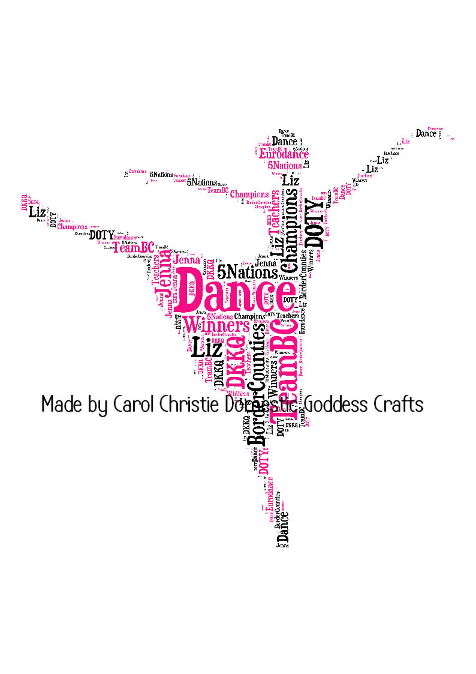 Dancer Word Art Dance Word Cloudballet Personalised Print Etsy UK