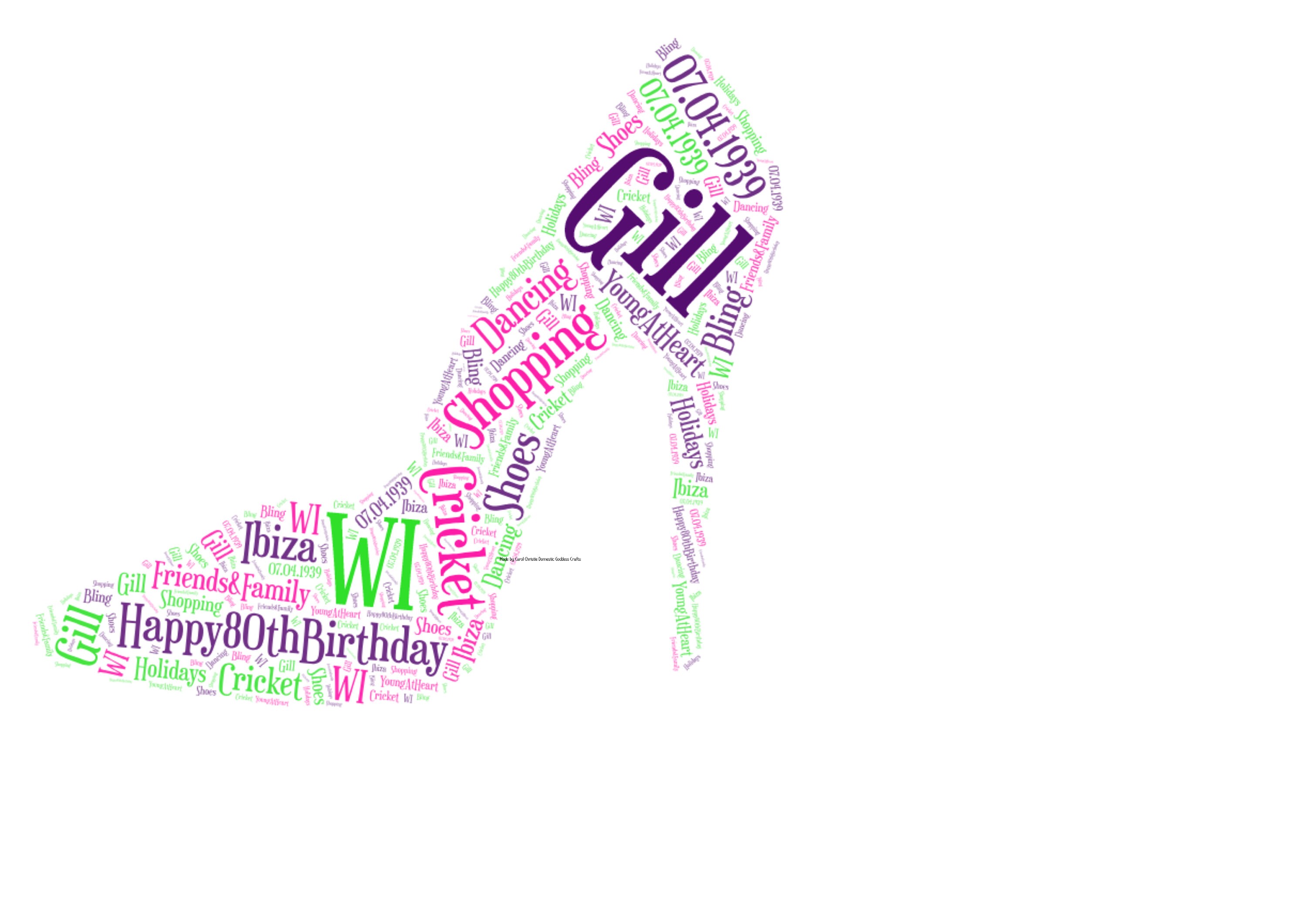 Shoe Word Art Personalised Shoe Print Shoe Word Collage Etsy UK