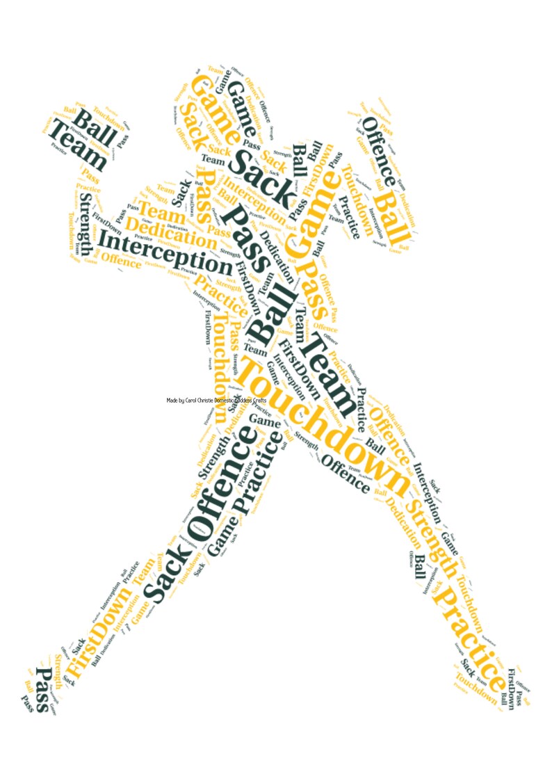 Quarterback Print Quarterback Gift Quarterback Word Art Etsy