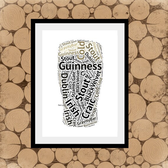 Guinness Word Art Personalised Guinness Print Guinness Gift Etsy UK