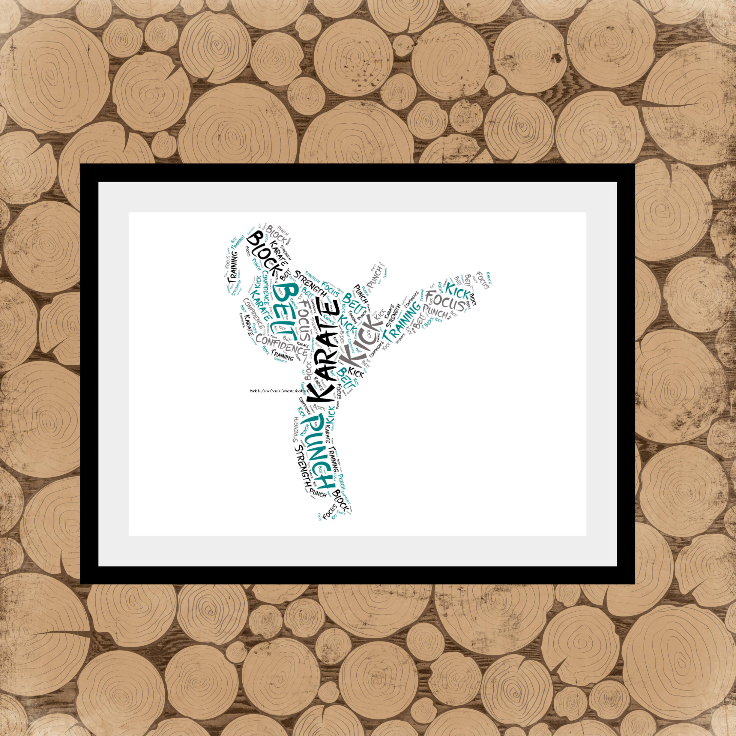 Female Karate Print, Female Karate Gift, Female Karate Wordle, Karate