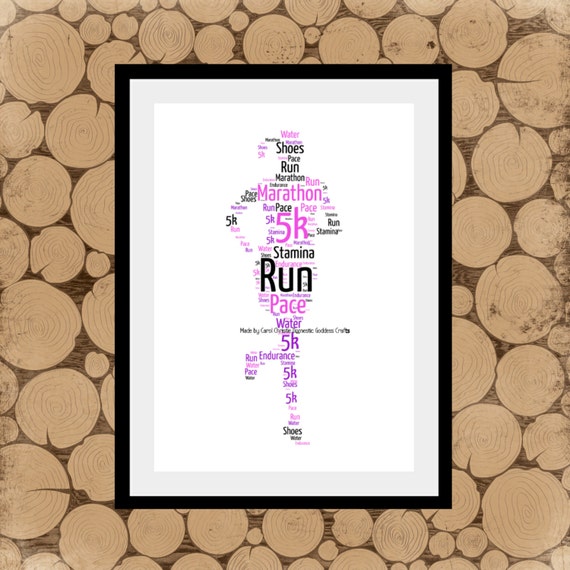 print from home gift for runner runner image your words marathon runner runner gift; personalised runner Digital image runner gift