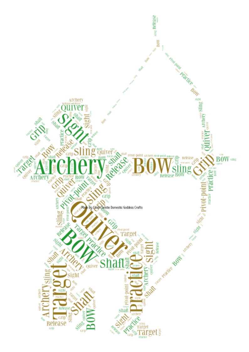 Archery Word Art Gift for Archer Personalised Archery Print Etsy